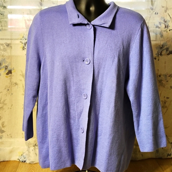 Talbot Women's Large Light Blue Button Up Cardigan Soft 3/4 Sleeve - Picture 1 of 7